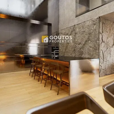 Kuchyně; dřevěná podlaha, moderní styl