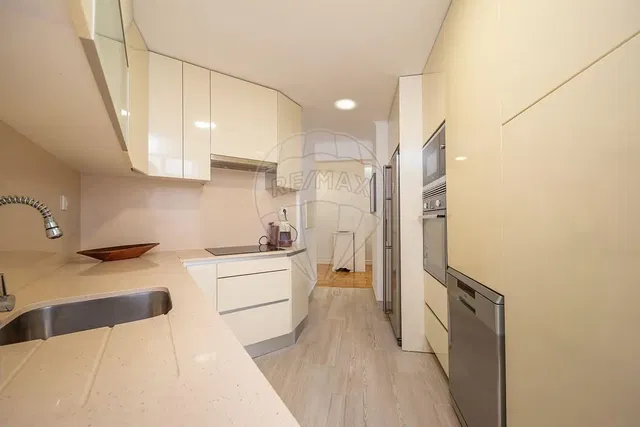 Cuisine; électroménager, rénové, lumière naturelle, style moderne