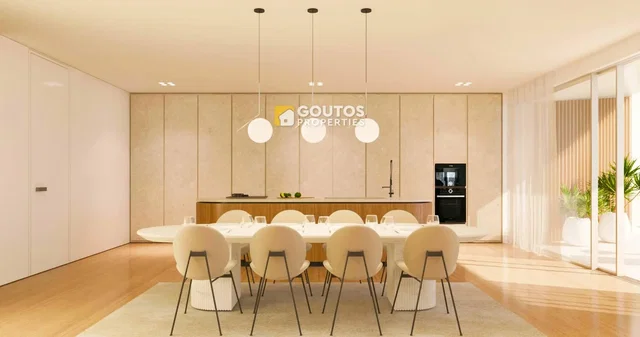 Cuisine; style moderne, parquet, lumière naturelle, électroménager