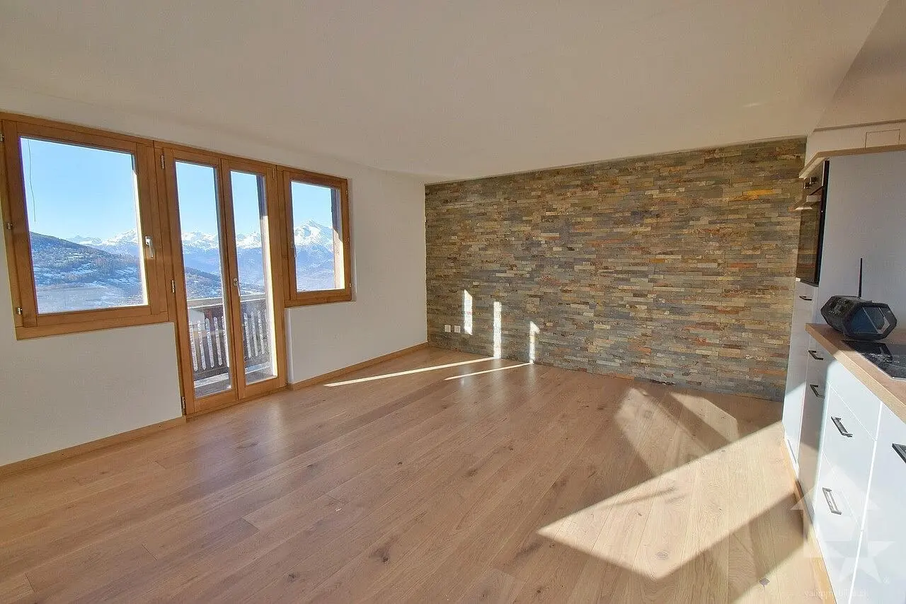Salon; vue, parquet, lumière naturelle