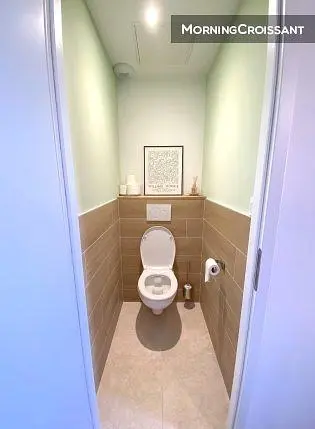 Toilet; tile floor