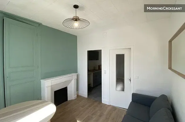 Salon; cheminée, parquet, lumière naturelle