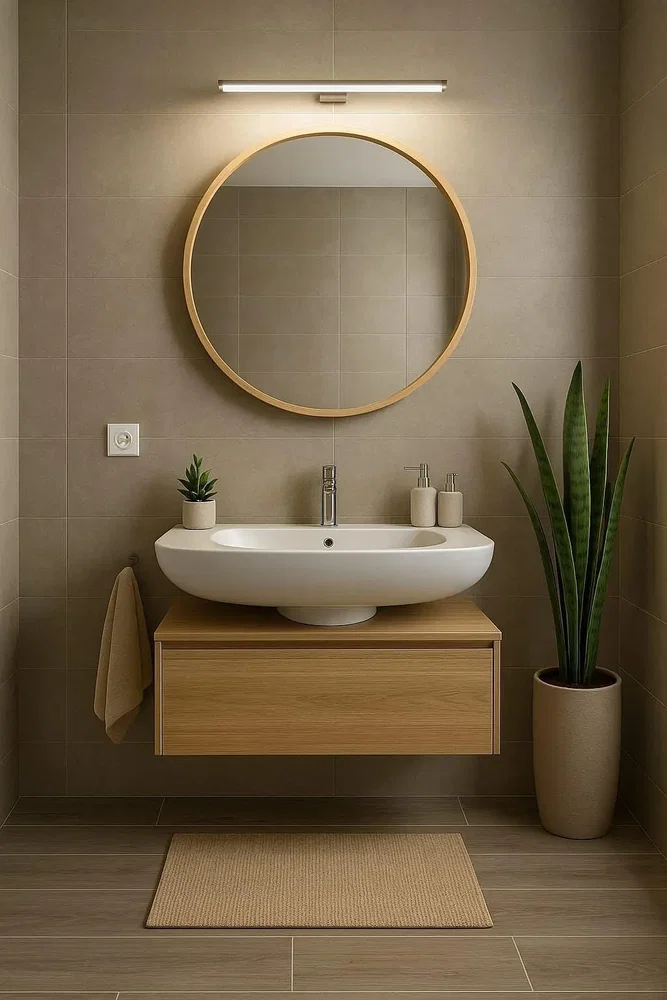 Badezimmer; fliesenboden, tageslicht