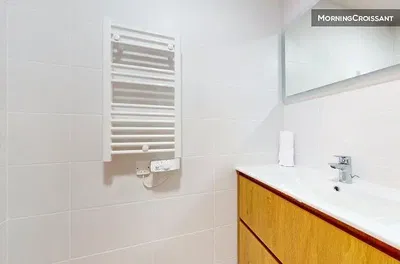 Banyo; fayans zemin, tadilatlı, doğal ışık, modern stil