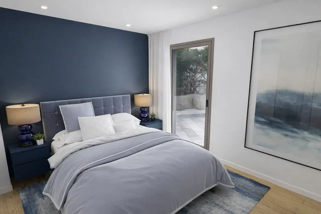 Chambre; lumière naturelle, style moderne