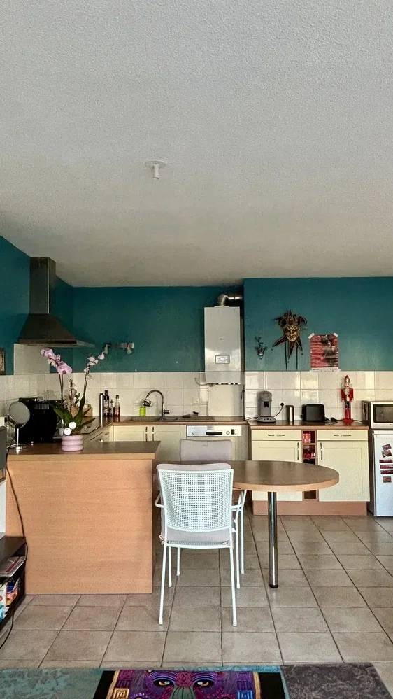 Кухиња; плочице, кухињски апарати, природно светло