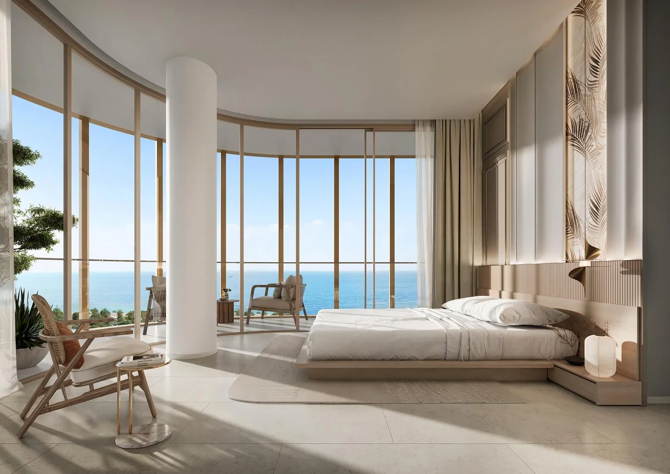 Chambre; vue, lumière naturelle, style moderne