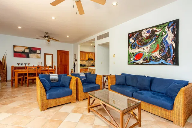 Living room; tile floor, natural light