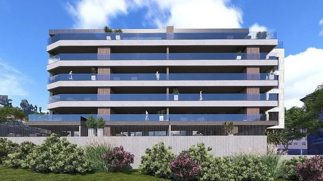 House and surroundings; view