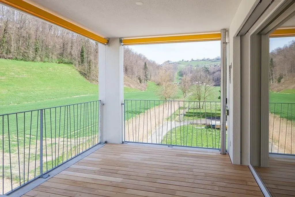 Terrasse; blick, holzboden, tageslicht