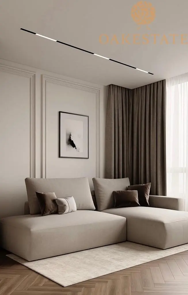 Dnevna soba; moderni stil, drveni pod, prirodno svjetlo