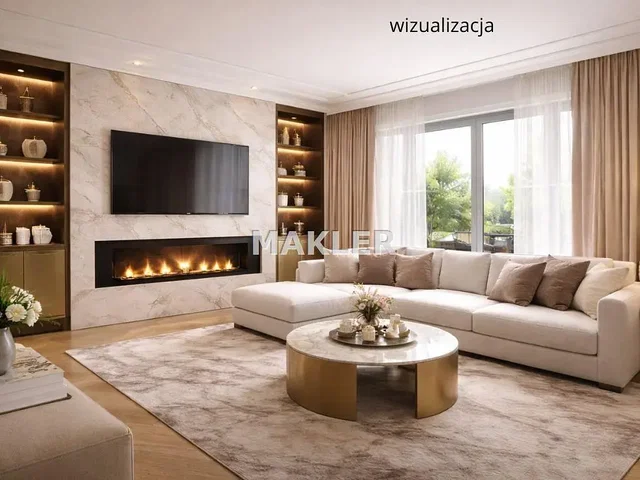 Obývačka; krb, prirodzené svetlo, moderný štýl