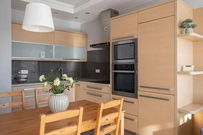 Cuisine; électroménager, lumière naturelle, style moderne