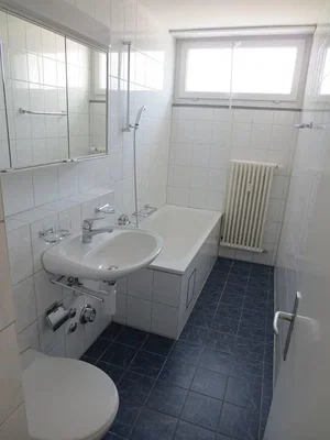 Badezimmer; fliesenboden, tageslicht