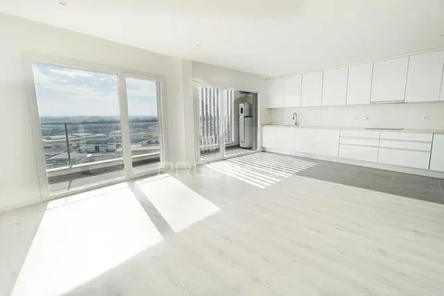 Kitchen; view, wood floor, natural light, modern style