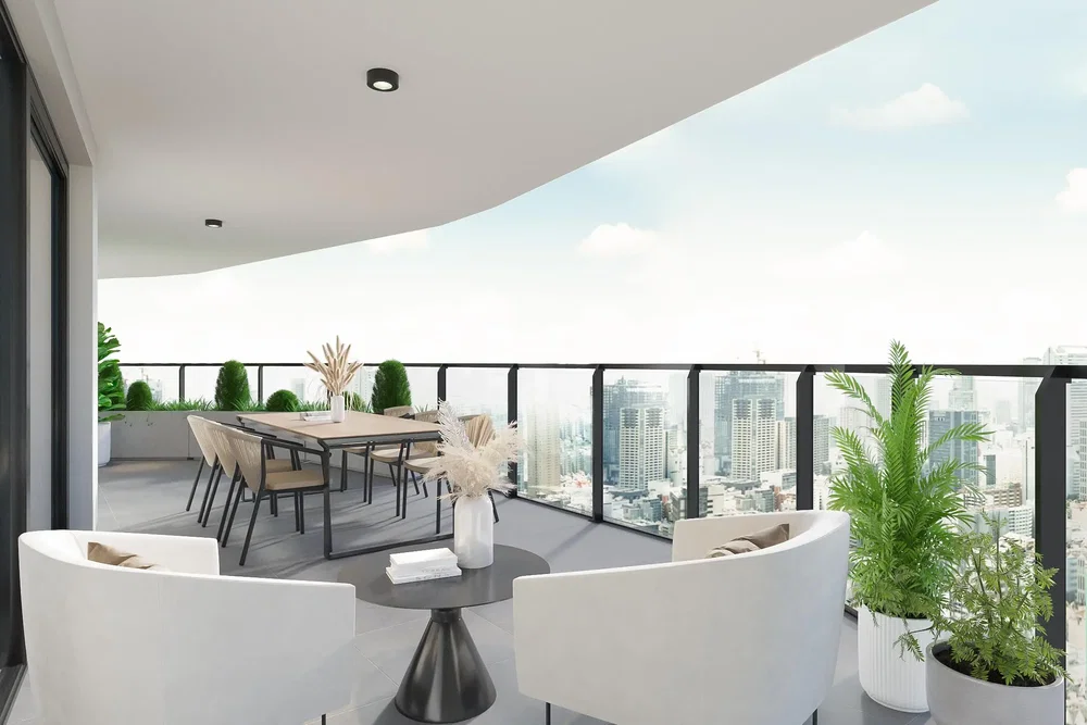 Terrasse; vue, lumière naturelle