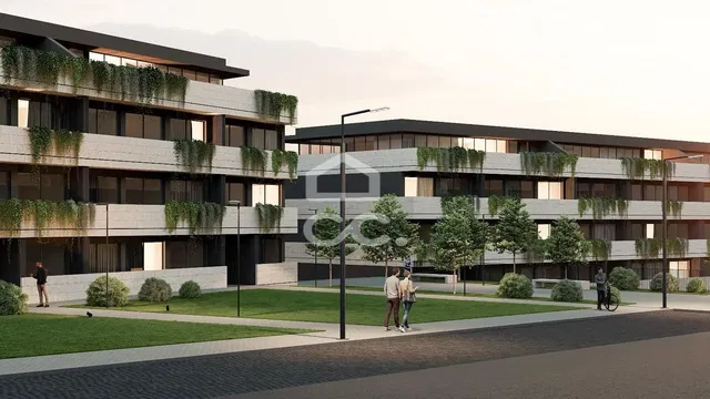 House and surroundings; view