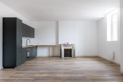 Дневна соба; камин, плочице, природно светло