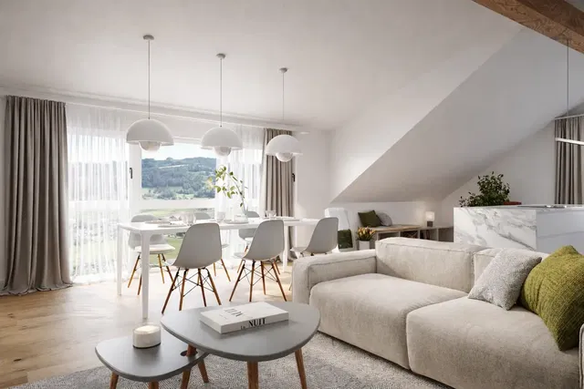 Sala de estar; vista, luz natural, estilo moderno, chão de madeira