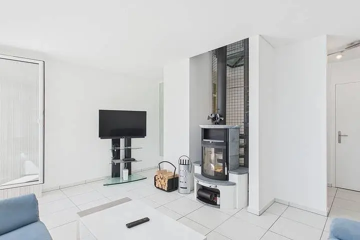 Wohnzimmer; kamin, fliesenboden