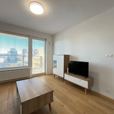 Dnevna soba; pogled, drveni pod, prirodno svjetlo, moderni stil