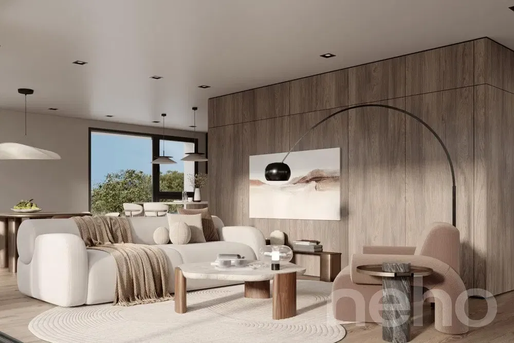 Wohnzimmer; blick, moderner stil, tageslicht