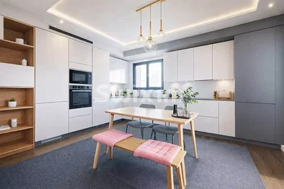 Küche; küchengeräte, tageslicht, moderner stil