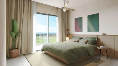 Chambre; vue, lumière naturelle, style moderne