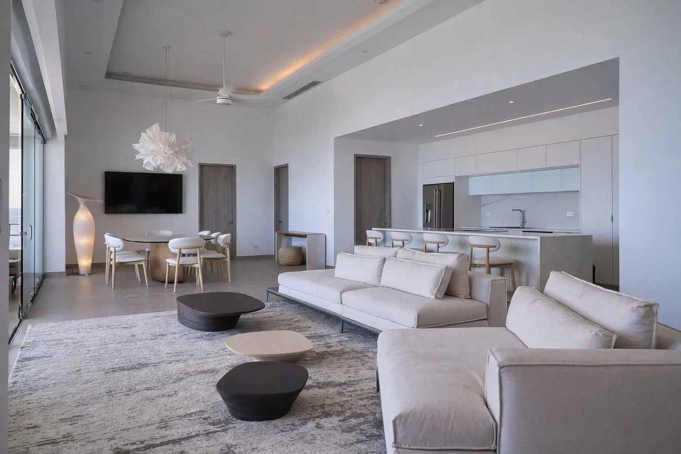 Salon; lumière naturelle, style moderne, carrelage
