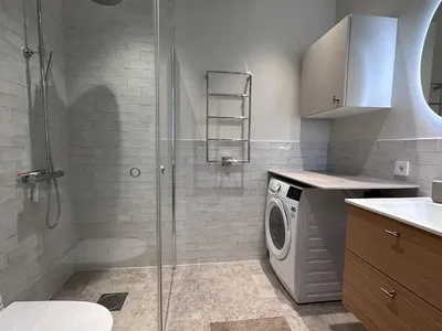 Kupaonica; pločice, renoviran, prirodno svjetlo, moderni stil