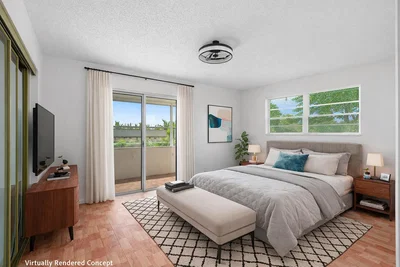 Ložnice; přirozené světlo, moderní styl