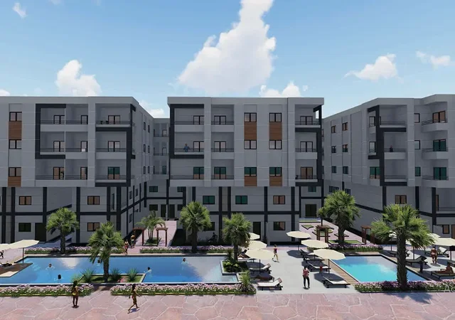 Casa y alrededores; vista