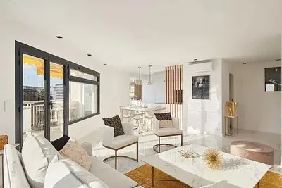 Oturma odası; manzara, doğal ışık, modern stil