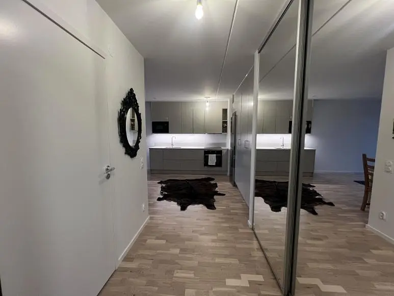 Cuisine; parquet, lumière naturelle, style moderne