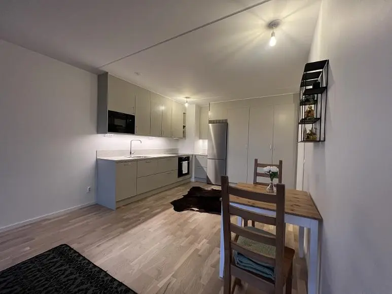 Cuisine; parquet, lumière naturelle, style moderne