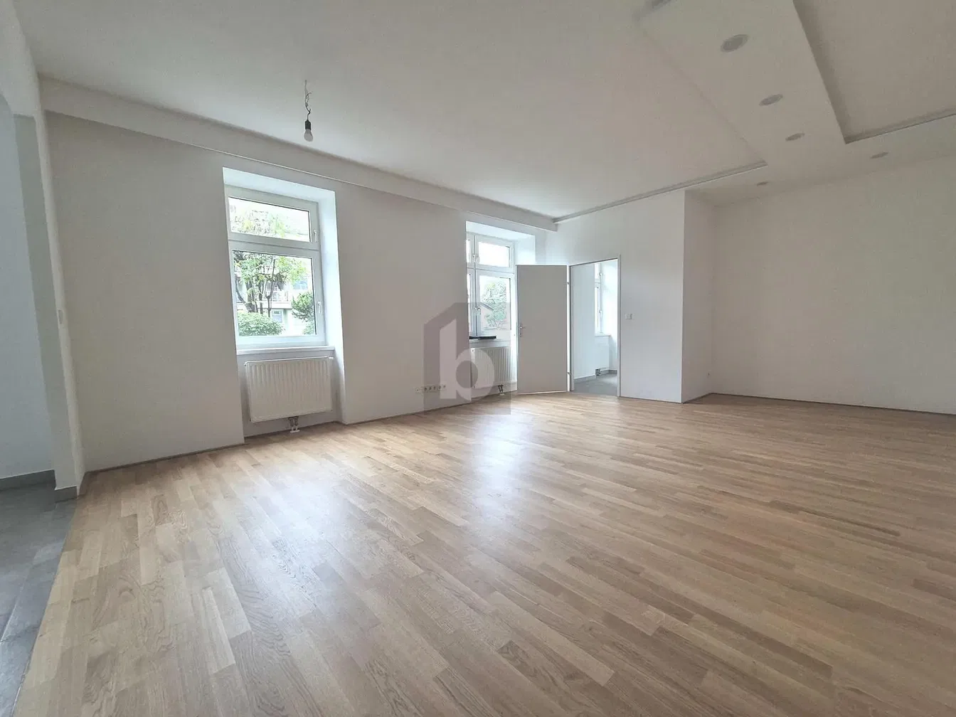 Salón; suelo de madera, luz natural, renovado