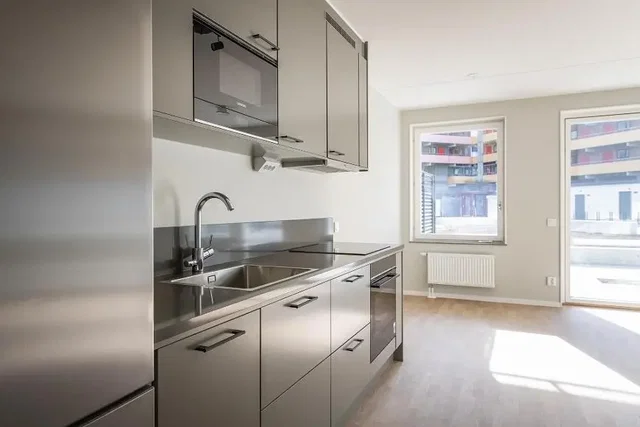 Kitchen; kitchen appliances, natural light, modern style