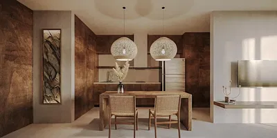 Mutfak; modern stil, mutfak aletleri, doğal ışık