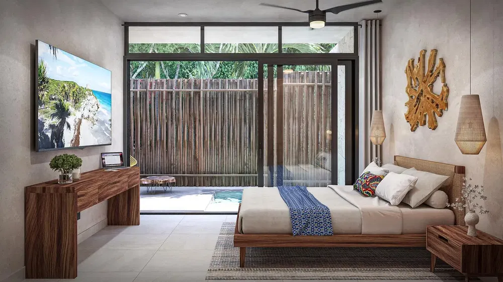 Dormitorio; vista, luz natural, estilo moderno