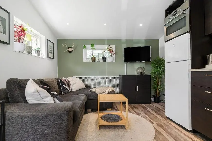 Salon; parquet, lumière naturelle, style moderne