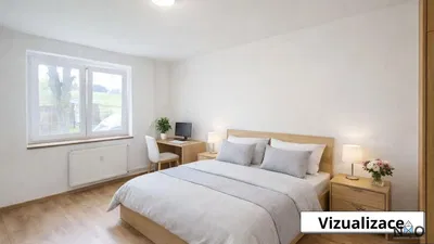 Spavaća soba; prirodna svjetlost, moderan stil