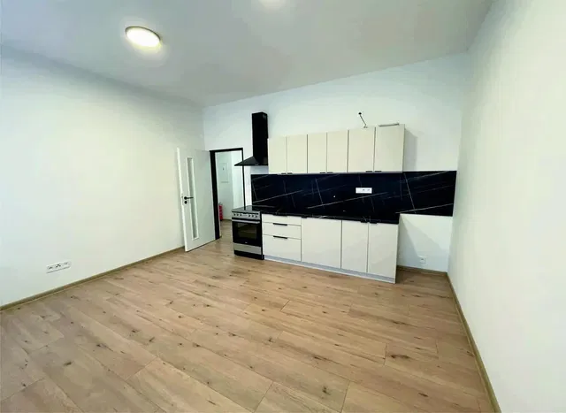 Küche; holzboden, renoviert, tageslicht
