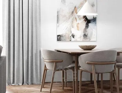 Salle à manger; style moderne, parquet, lumière naturelle