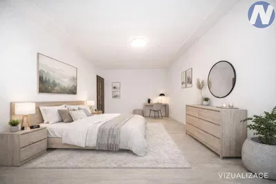 Ložnice; přirozené světlo, moderní styl