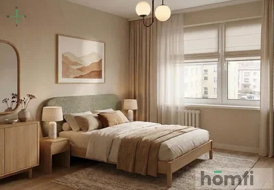 Camera da letto; luce naturale, stile moderno, pavimento in legno