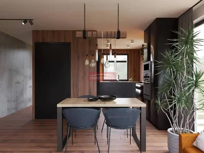 Кухиња; модерни стил, дрвени под, природно светло