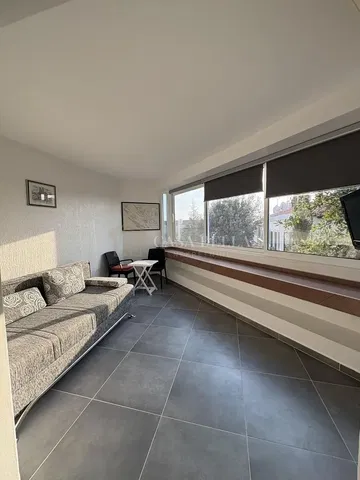 Living room; tile floor, natural light, view