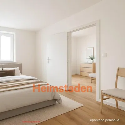 Spavaća soba; prirodna svjetlost, moderan stil, drveni pod