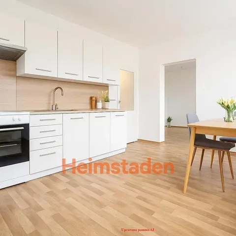 Kitchen; kitchen appliances, wood floor, natural light, modern style
