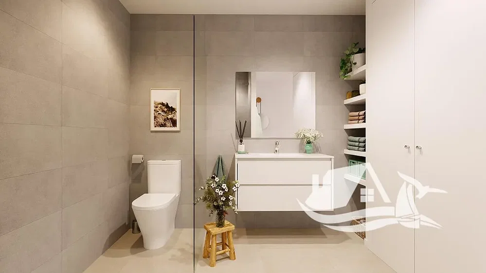 Toilette; fliesenboden, renoviert, tageslicht